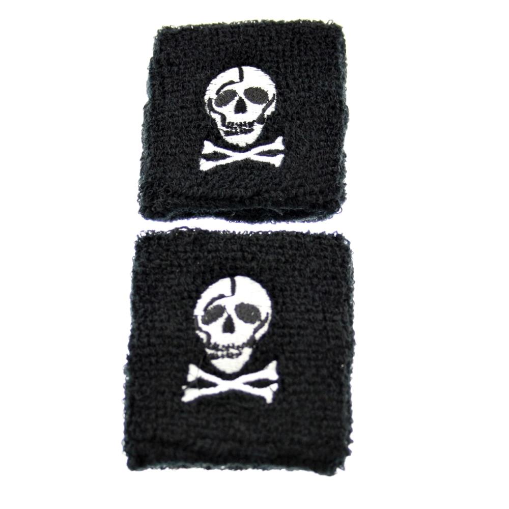 Zac's Alter Ego - Black Skull & Crossbones Sweatband - Black/White